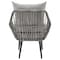 Manhattan Comfort Cannes Rope Wicker 3-Piece Patio Conversation Set with Cushions in Grey OD-CV012-GY - alternate 2